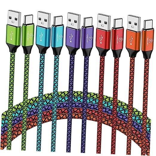 USB Type C Cable 5-Pack 10ft USB A to Type C Cable 10 Feet Extra Long Fast