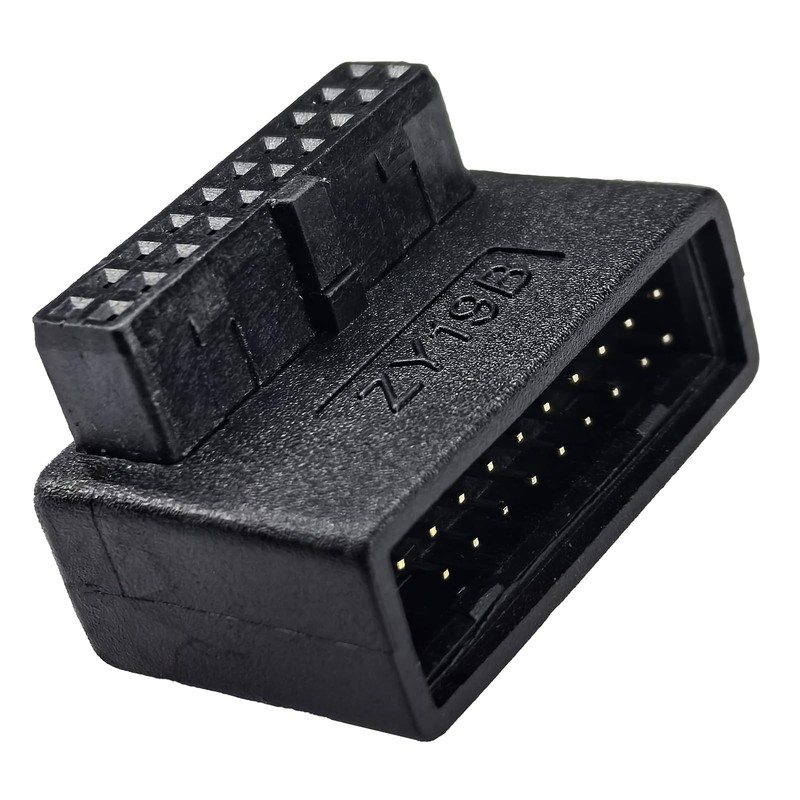 USB 3.0 Right Angled 90 Degree 19/20 Pin Male to Female Extension Adapter Mot…