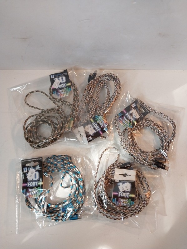 USB-C to USB-C Cable Male Type-C Cord Fast Charger Charging Data Sync Lot Of 5