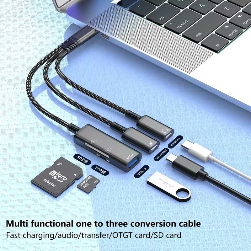 For Galaxy S24/S25/S26/Plus/Ultra - 3-in-1 USB-C Splitter Earphone Adapter gallery