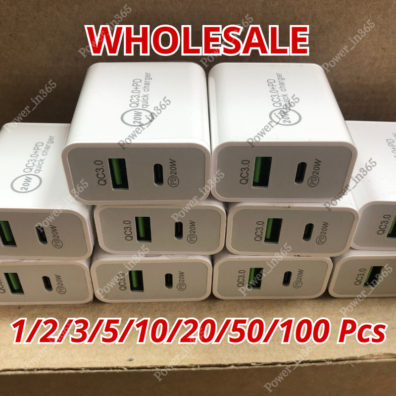 Fast Charger PD 20W QC 3.0 USB C Power Adapter Block For iPhone iPad Android Lot