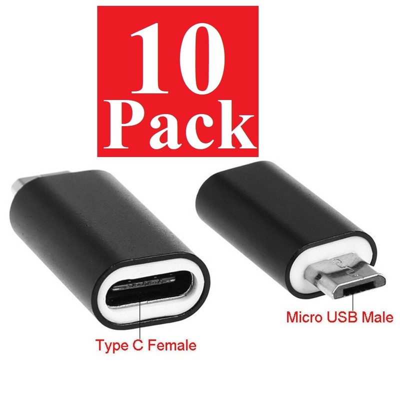 10 PACK Micro USB to USB 3.1 Type-C Data Adapter Converter For Samsung LG Google gallery