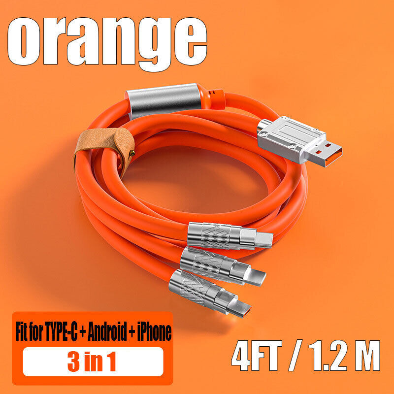 3 IN1 Super Fast Charger&Cable Cord 120W For Apple iPhone 14 13 12 11 Android US