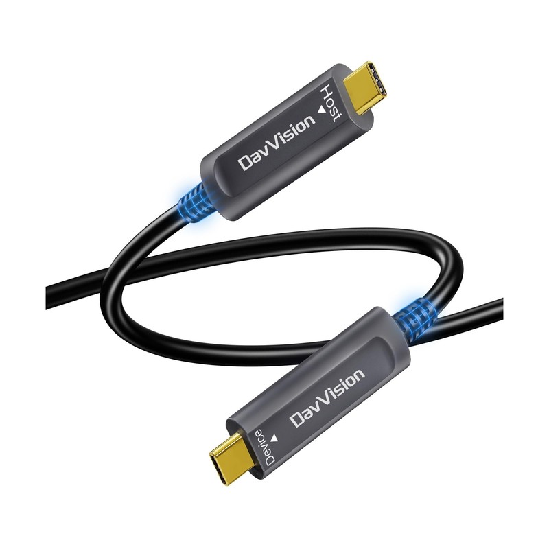 USB C Fiber Optic Cable 50 FT, USB 3.2 Gen2 Active USB C Cable 10Gbps, Ultra …