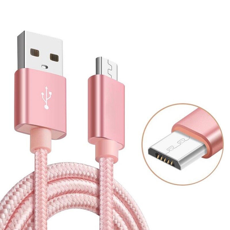 2M 3M Braided Micro USB Data Charge Cable Cord for LG Spirit 4G NEXUS 5 G2 V20