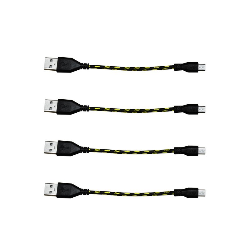 4 Pack 0.5Ft Nylon Braided Micro USB Charger Data Cable for HTC Samsung S3 S4 S5