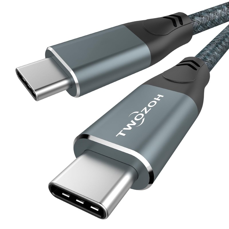 10FT Grey USB C to USB C 3.2 Gen 2 Cable 20Gbps 100W PD Fast Charging 4K Video