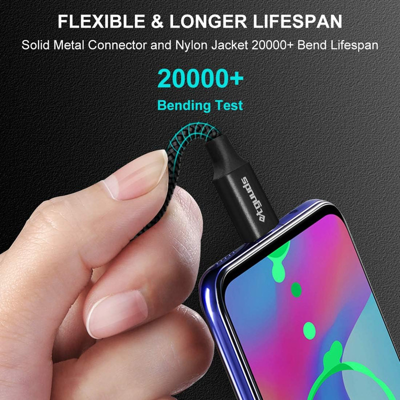 USB to USB C Cable 1Ft, 2-Pack Short USB a to Type C Charger Cord Fast Charging gallery