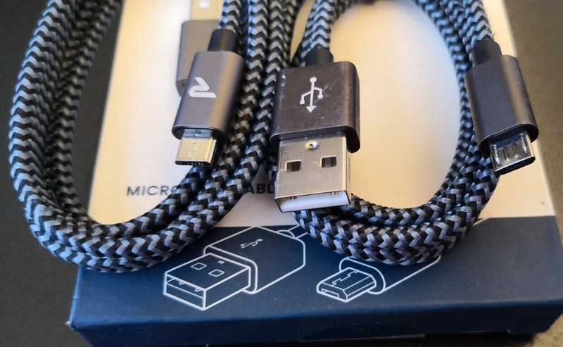 Rampow 2pc 3ft USB A to Micro USB Braided Cable - Charge & Sync