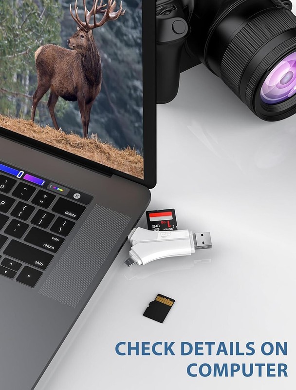 1x Multi-Port 4 in 1 Universal Card Reader, Memory Card Reader Multiport Adapter gallery