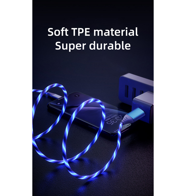 Glowing 1M USB C Charger Cable Light Up Fast Charging Cord for Samsung Galaxy,US gallery