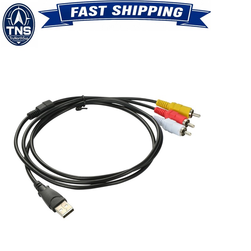 USB to 3 RCA AV A/V TV Adapter Cable for PC, Mac, Camcorders 1.5m