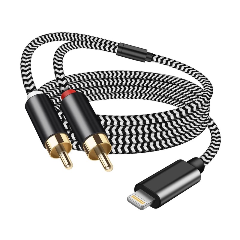 RCA Cable Audio Aux Adapter for i-Phone，Stereo Y Splitter Cord Jack Adapter with