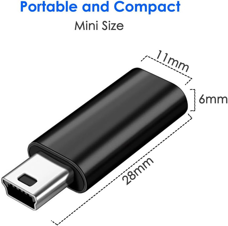 USB C to Mini USB Adapter 2 Pack, USB Type C Female to Mini USB 2.0 Type-B Male gallery