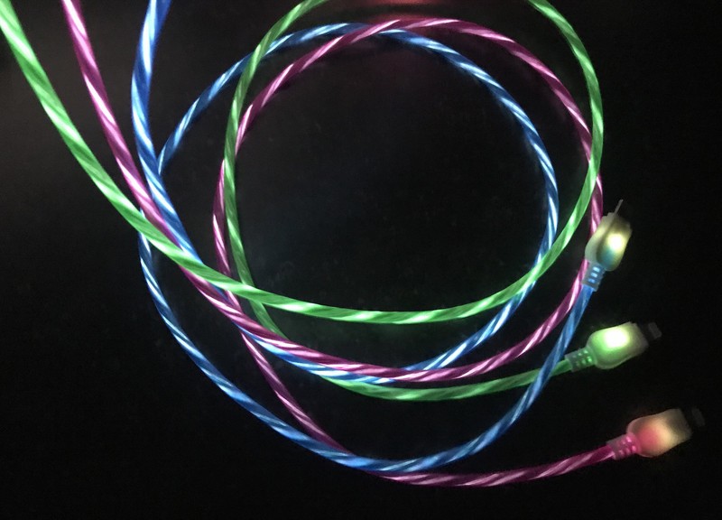 led light-up color usb data charger power charge cable for iphone X 8 7 6 5s 5c gallery