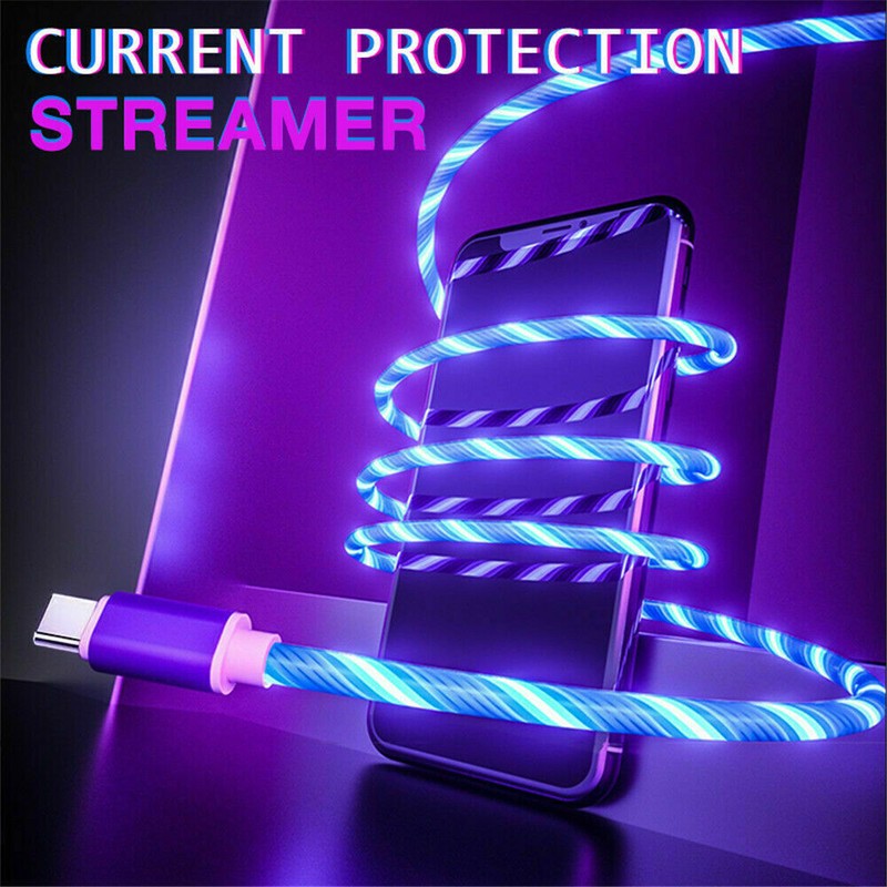 LED Light Up Fast Charger Cable USB Charging Data Cord For iPhone Samsung Galaxy gallery