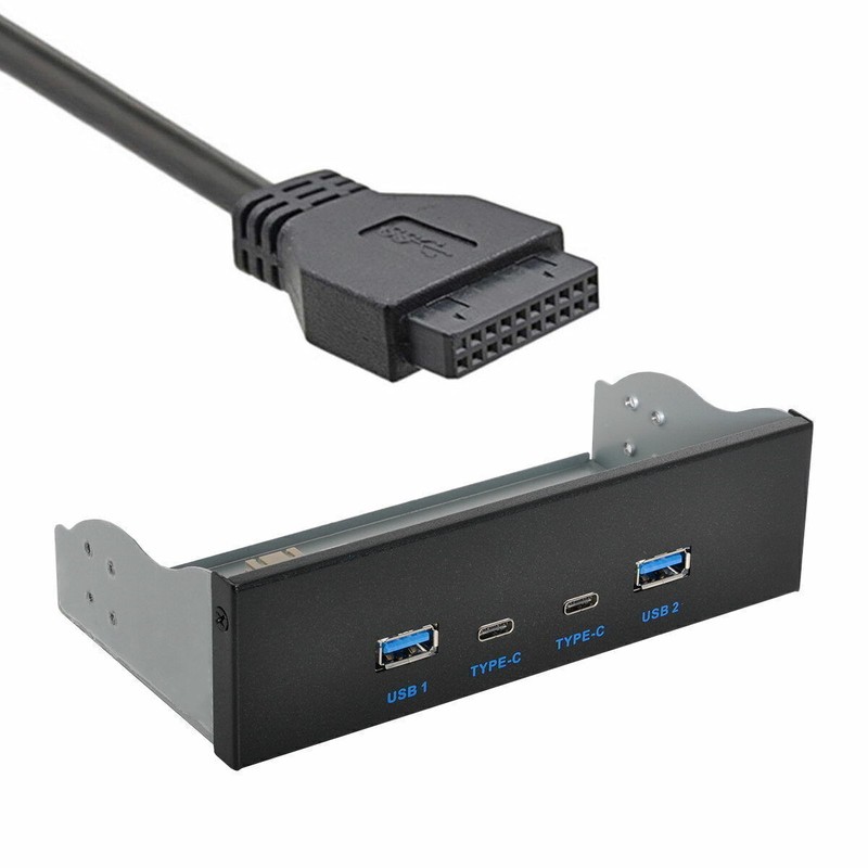 USB-C&USB3.0 HUB Front Panel to Motherboard 20Pin Cable for 5.25 CD-ROM Bay gallery
