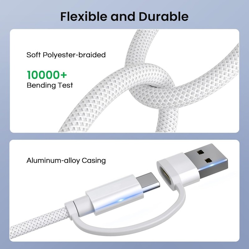 Basesailor 4 in 1 USBC to USB C Cable 1M,60W Fast Charging Multi Charger Cord gallery