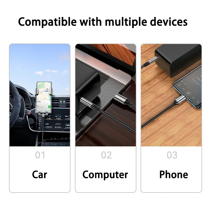 AUX Audio Cable USB C to 3.5Mm Jack AUX Cord Car Speaker Headphone Adapter for S gallery