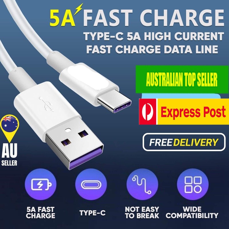 BEST QUALITY USB To Type C Fast Charge 5A Quick Charging Data Cable for Samsung