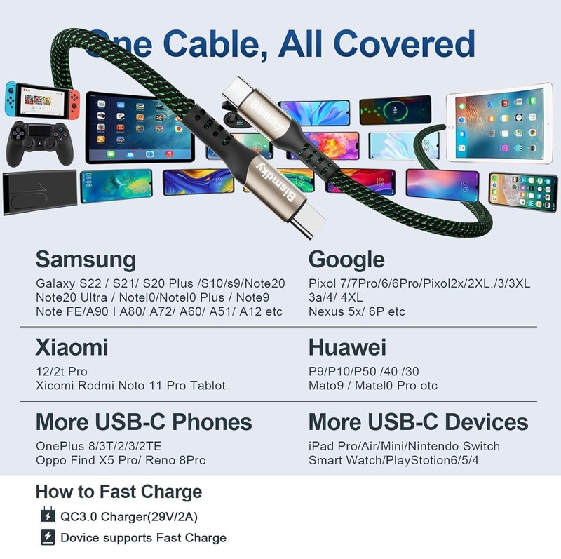 2Pack 4FT Multi Charging Cable ，USB C Splitter Cable，4 in 1 Fast Charging QC3... gallery