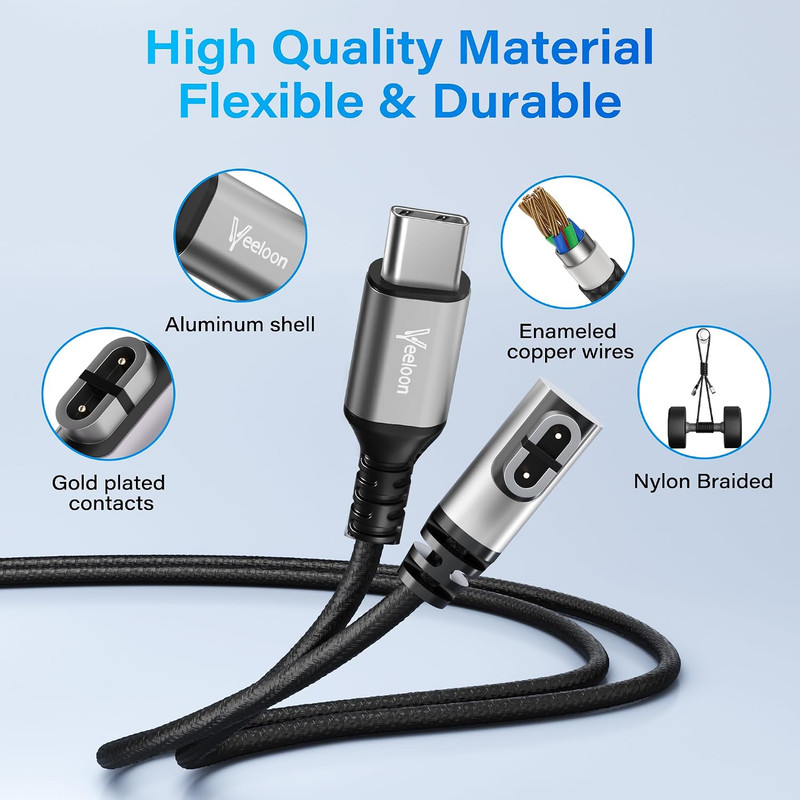 10 FT USB C to Shokz Charging Cable, Braided Magnetic Charger Cord Replacement f gallery