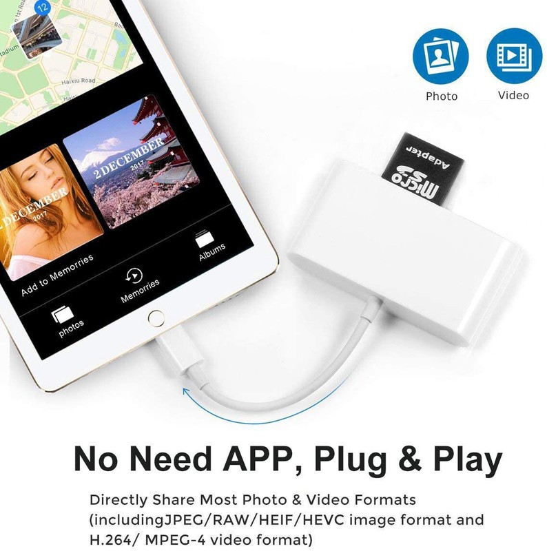 SD Card Reader for iPhone iPad Easy to Transfer and Storage Photos and Videos