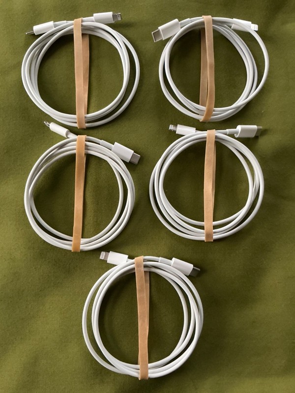 Lot of 5 Apple USB-C to Lightning Cables (1 m) White 1 Meter EXC iPhone iPad OEM