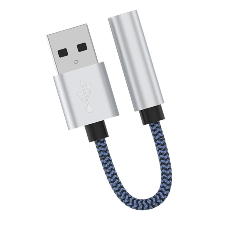 USB to 3.5mm Female Headphone Adapter USB to Sound Dongle Cable Sound Card