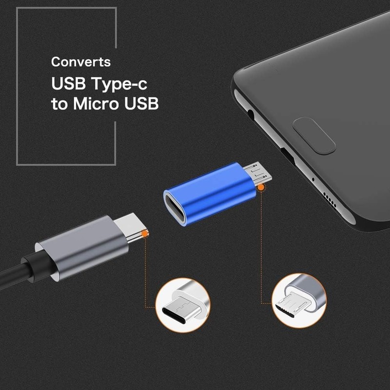 JXMOX USB C to Micro USB Adapter, (4-Pack) Type C Female to Micro USB Male Conve gallery