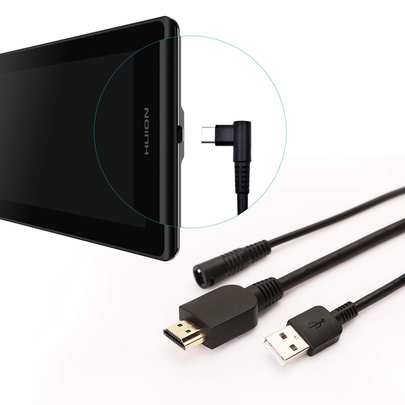 HUION 3-in-1 Cable for KAMVAS Pro 16 Pro 13 GT-133 and Pro 12 GT-116 Graphics Dr gallery
