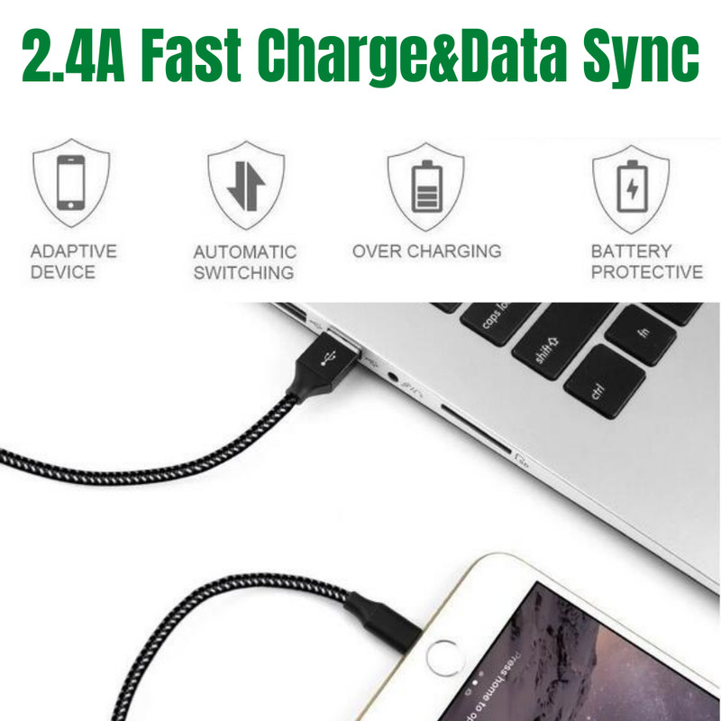 1-5Pcs 10ft USB Type C Fast Charger Cable Charging Cord For Samsung S9 iPhone 15 gallery