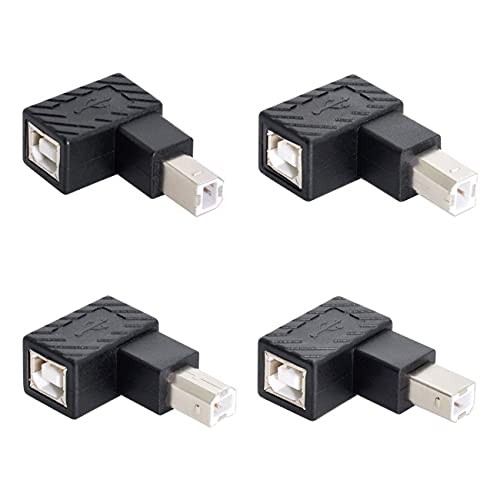 4 PCS USB 2.0 B Type Male To Female Extension Adapter Angled 90 Degree Disk gallery