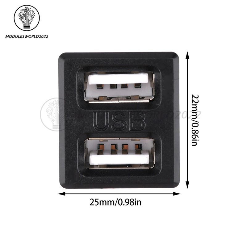 Dual USB Female Base Type-C Charging Socket Power Socket with Cable Connector gallery