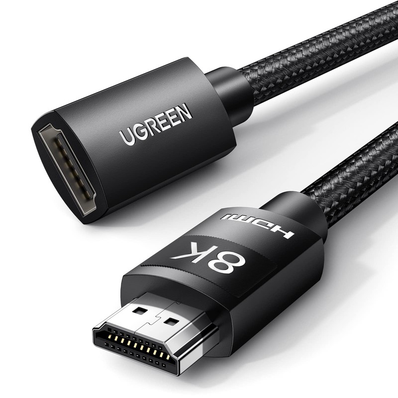 UGREEN 8K HDMI 2.1 Extender Cable 6.6FT Male to Female, 48Gbps, Black