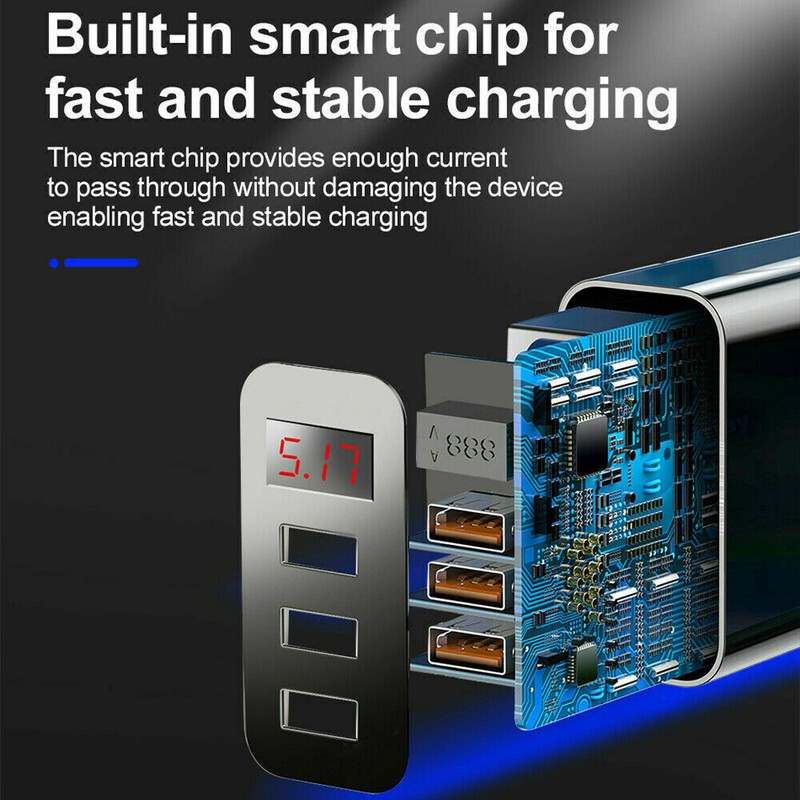3 Port USB Home Wall Fast Charger for Cell Phone iPhone Samsung Android gallery