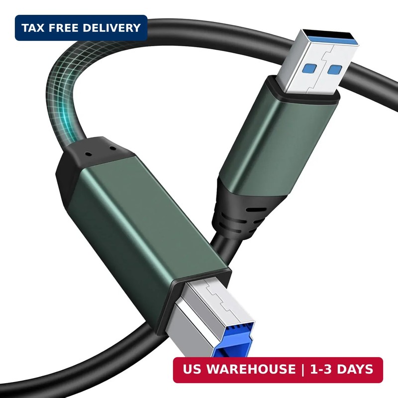 Kumiho USB 3.0 Printer Cable A Male to B Male (10Ft/3M) Compatible with Scanner,