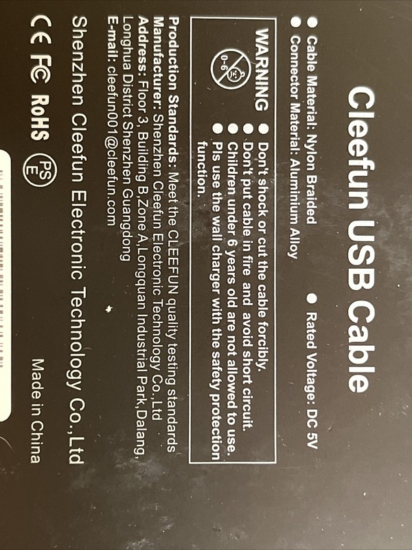 CLEEFUN USB Type C Charger Cable [5-Pack, 3/3/6/6/10 ft] Black gallery