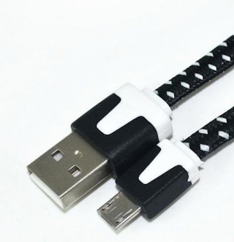 SHORT 8" Flat braided MICRO B USB DATA Charger Cable for galaxy s6+ edge s7 note gallery