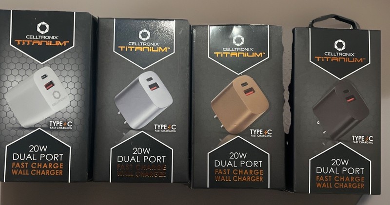 New 20W Dual Port Fast Charge Wall Charger USB-C Port Type-C 50% In 30 Min. GaN