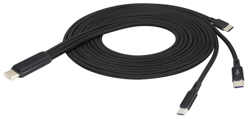 2Pack/4Ft 3 in 1 USB C Splitter Cable USB C 2.0 Male to Dual Type C Male+Micro gallery