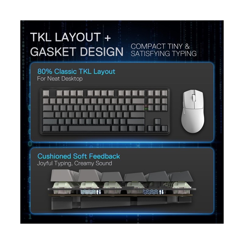 Redragon K707 PRO GB 80% Gasket RGB Gaming Keyboard, 3-Modes Wirele... Fast Ship gallery