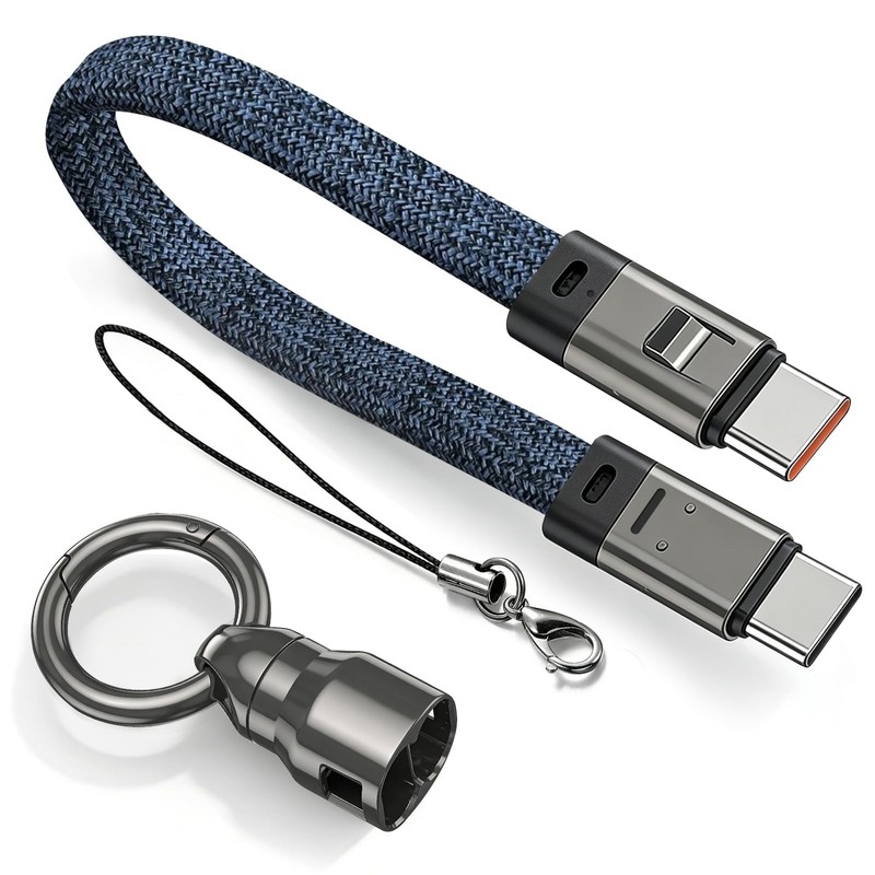 240W PD 3.1 Fast Charge Portable Keychain USB C To Type C Metal Cable