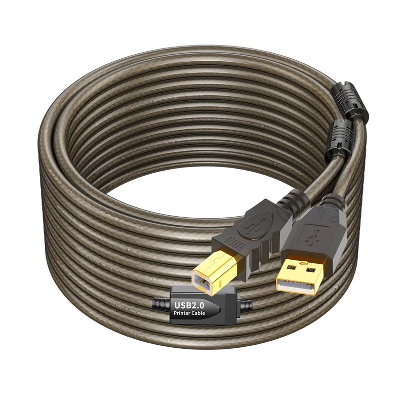 Printer Cable 50ft, USB 2.0 USB A to B Printer Cable, High Speed Active USB 2.0