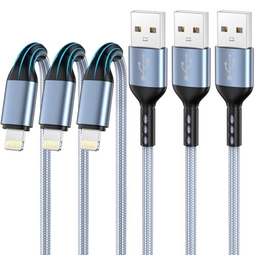 iPhone Charger 3pack 10FT Apple MFi Certified Nylon Braided Lightning Cable Fast