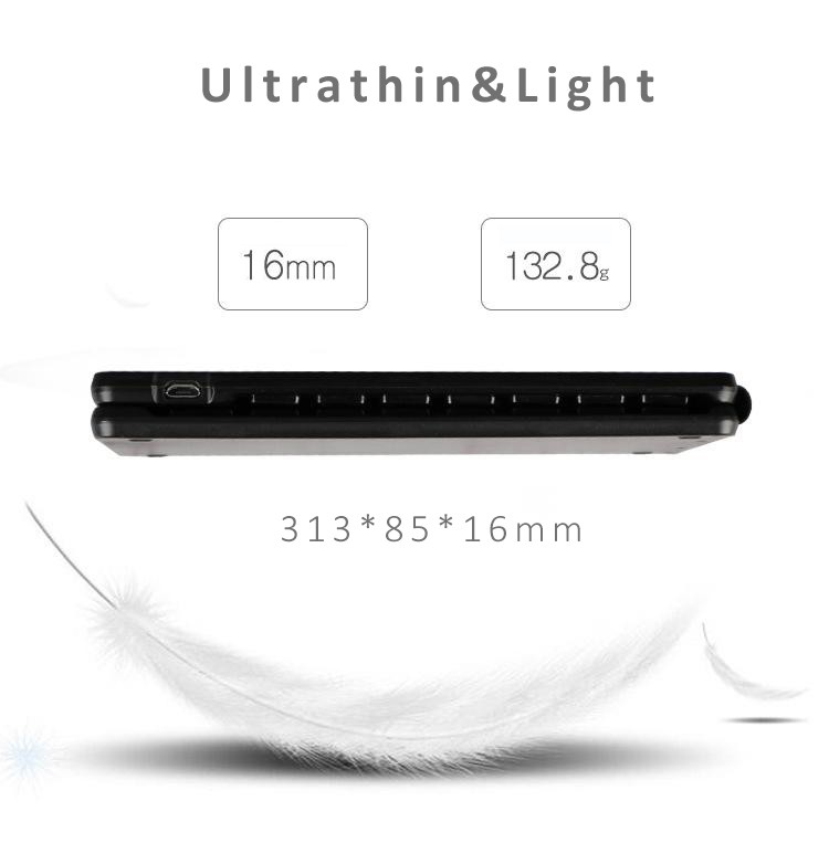 For TCL 60/60R/SE/NxtPaper - Wireless Keyboard Folding Rechargeable Portable gallery