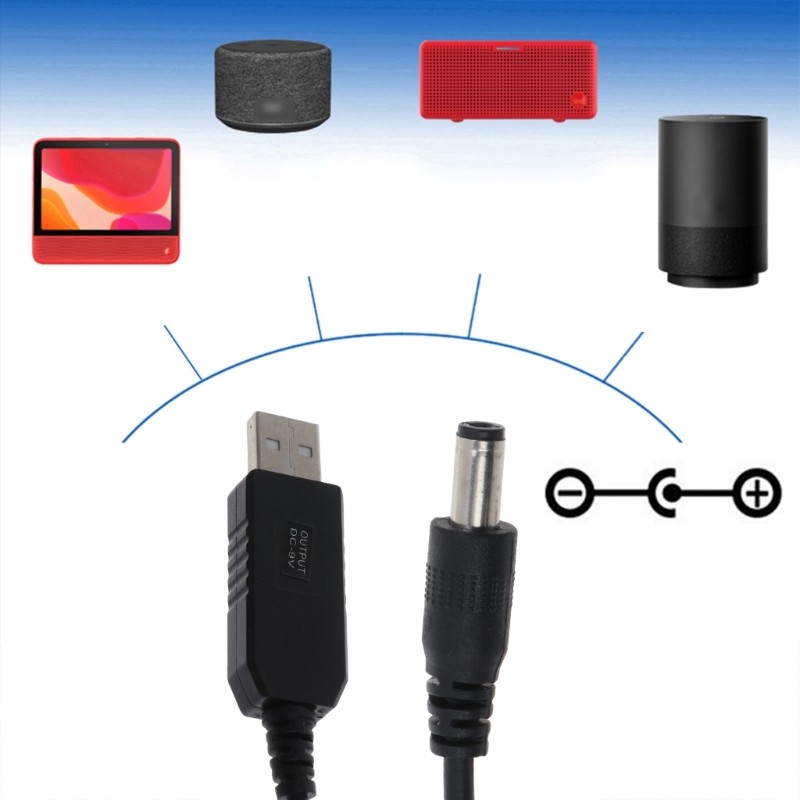 USB To DC 2.1 5.5 Converter Cable USB 5V to DC 9V Adapter Connector 1M gallery
