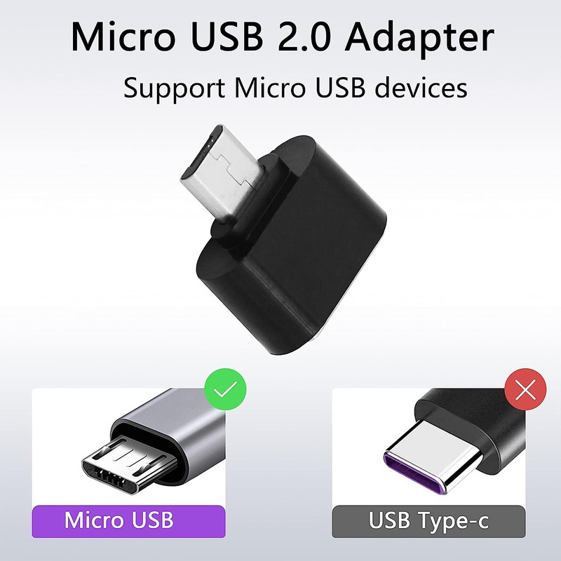 NEW 2-PACK Micro USB OTG Adapter, Micro USB Male to USB 2.0 Female ON THE GO gallery