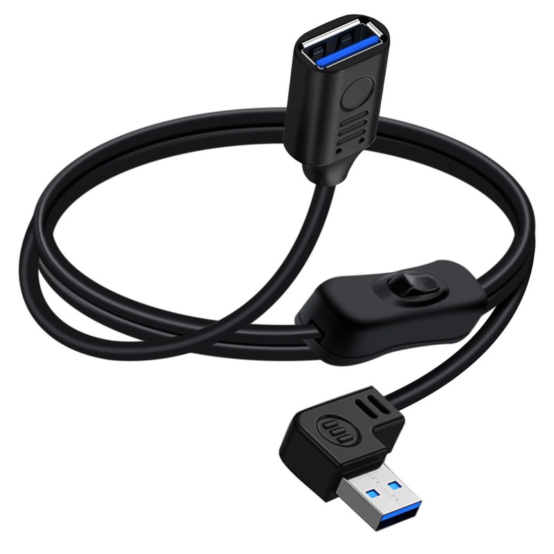 90 Degree USB 3.0 Switch Extension Cable 5Gbps Data Transmit Right 30 cm PC