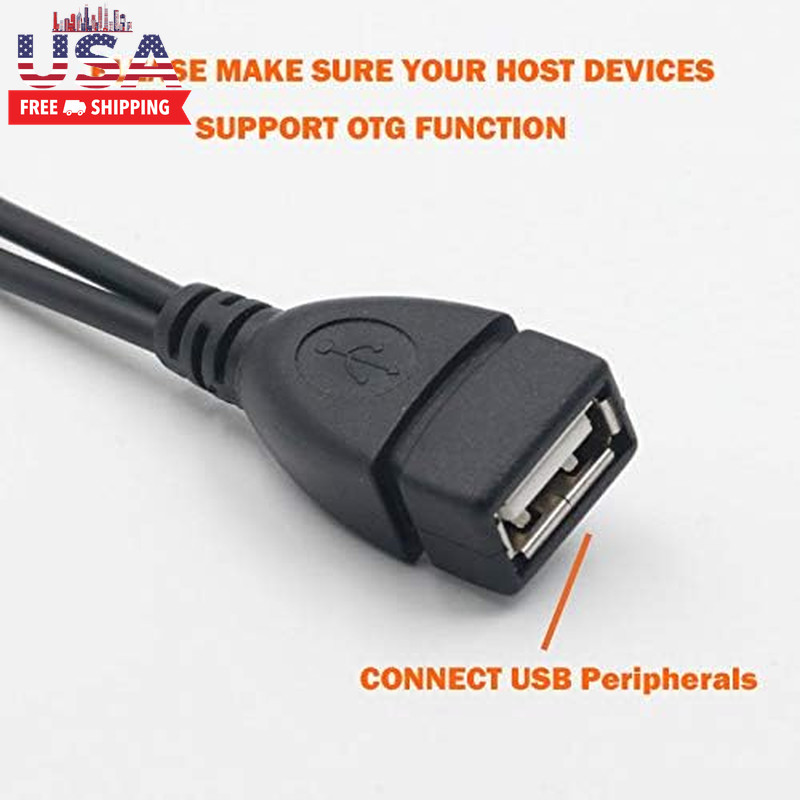 2-In-1 Micro USB to USB Adapter (OTG Cable + Power Cable) for Fire Stick, Playst gallery